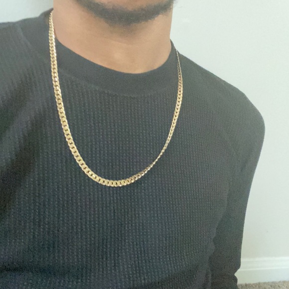 14k Gold Cuban Link Necklace 22 inch - Picture 1 of 2